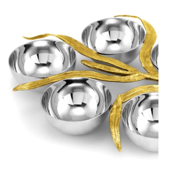 Michael Aram Palm Collection 6-Compartment Seder Plate - Picture 2 of 9